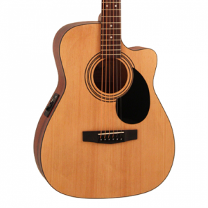 Cort AF500CE Semi Acoustic Guitar - Open Pore with Free Gig Bag